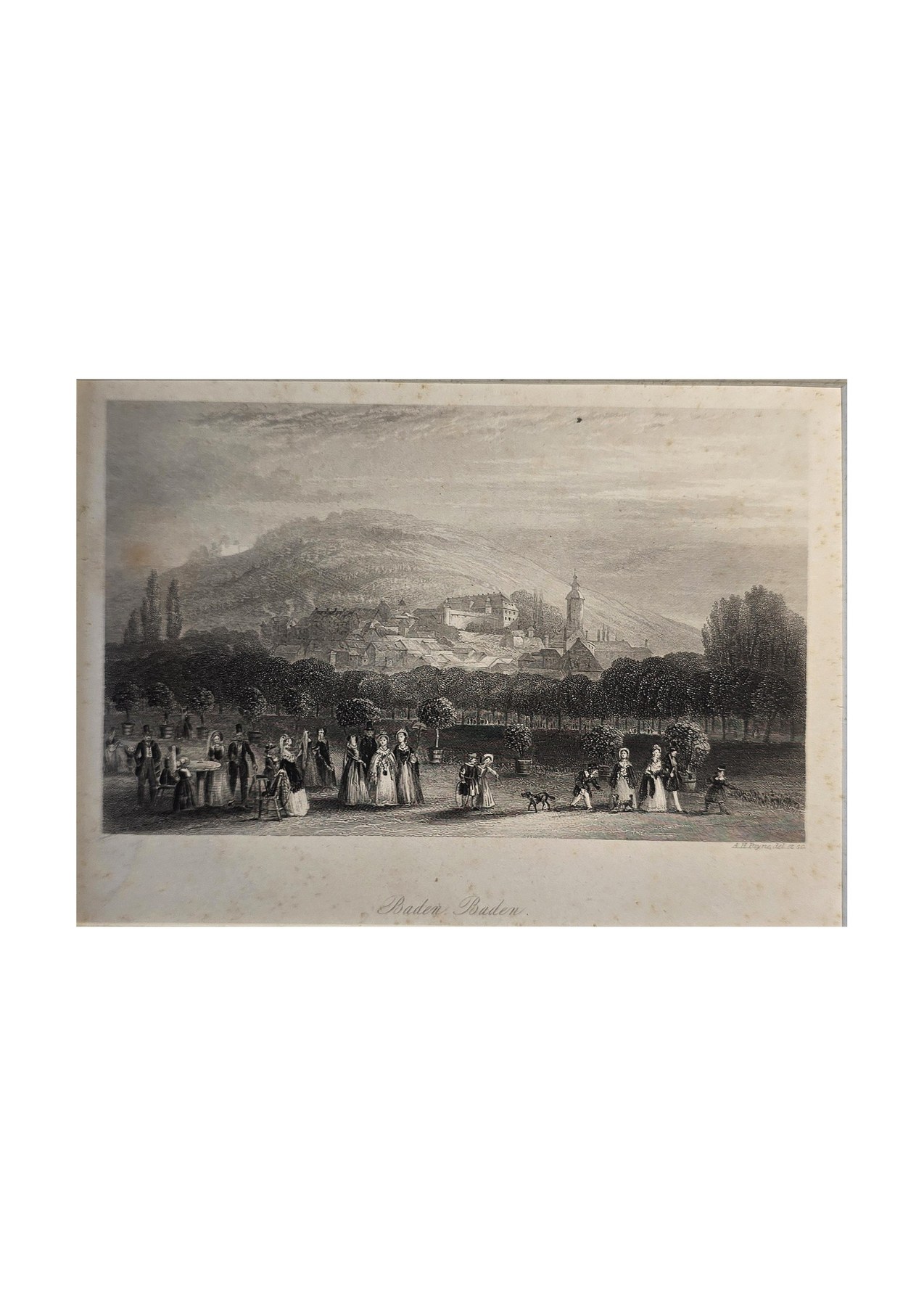 Kleine Landschaftsansicht mit Bergen und Figuren