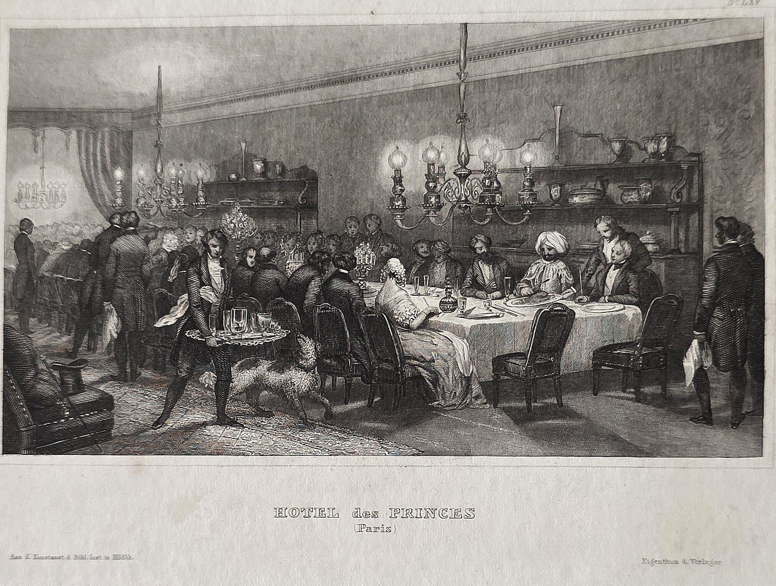 Festliche Tafel in großem Innenraum