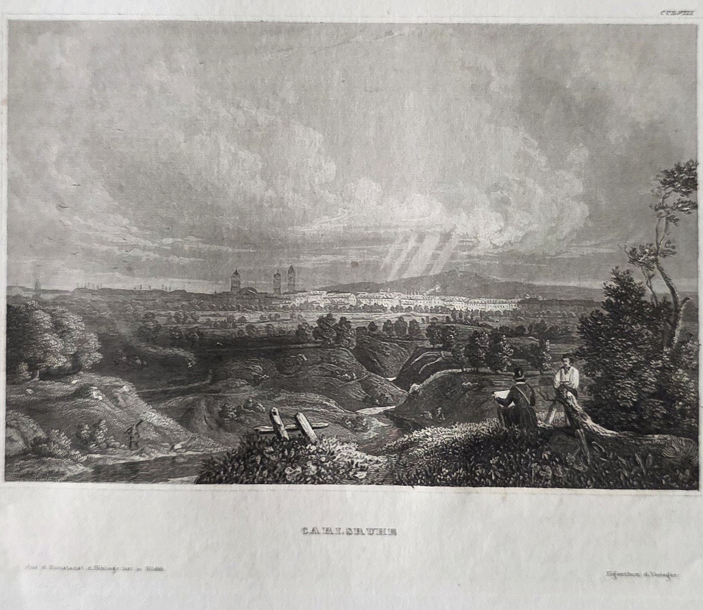 eines weiten Panoramas mit Lichtstrahlen