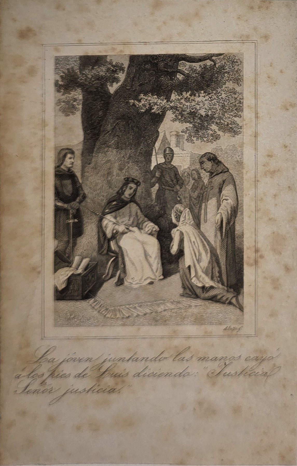 Religiöse Lehrszene unter einem großen Baum