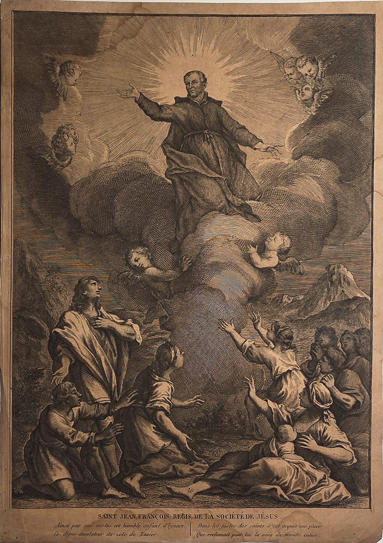 Himmelfahrtsszene mit Figurengruppe
