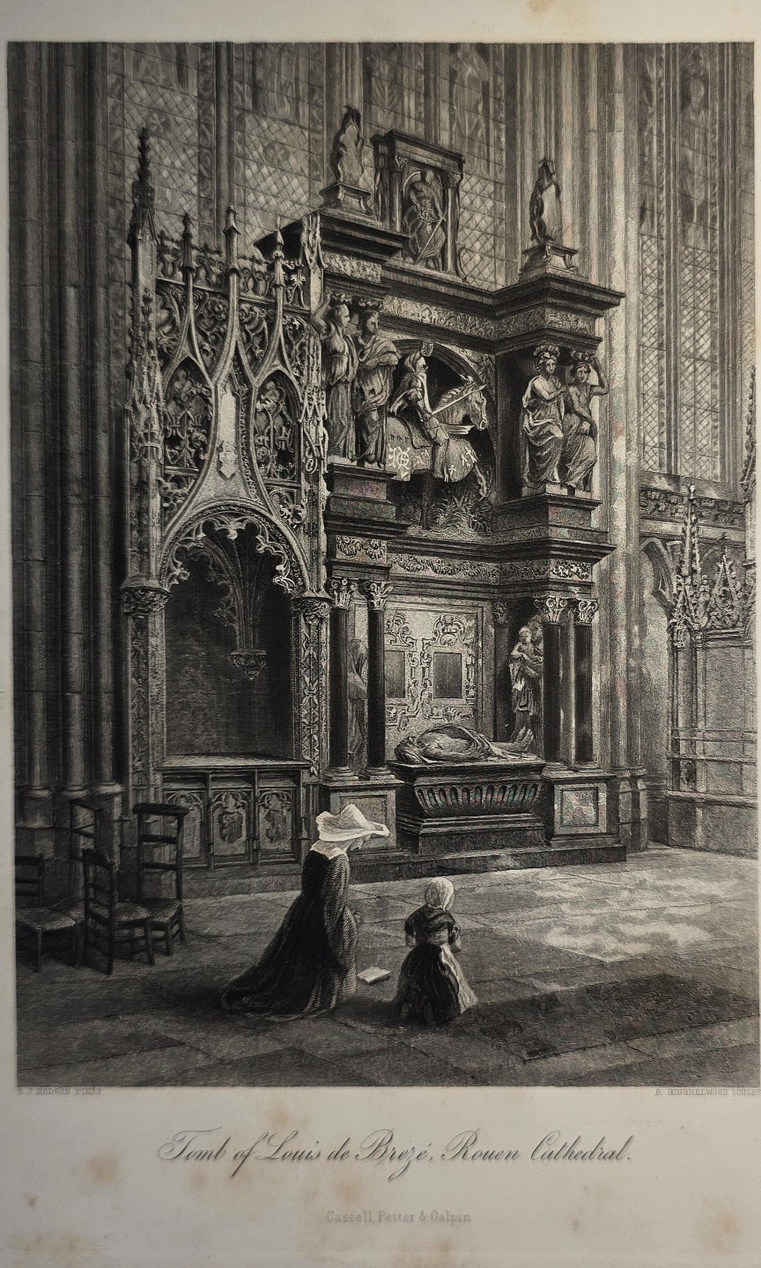 Kircheninnenraum mit reich gestaltetem Monument