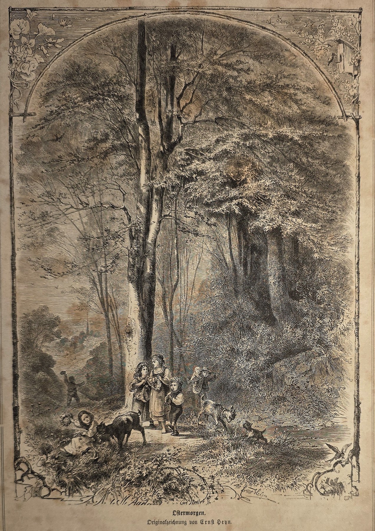 Waldlandschaft mit Rehen