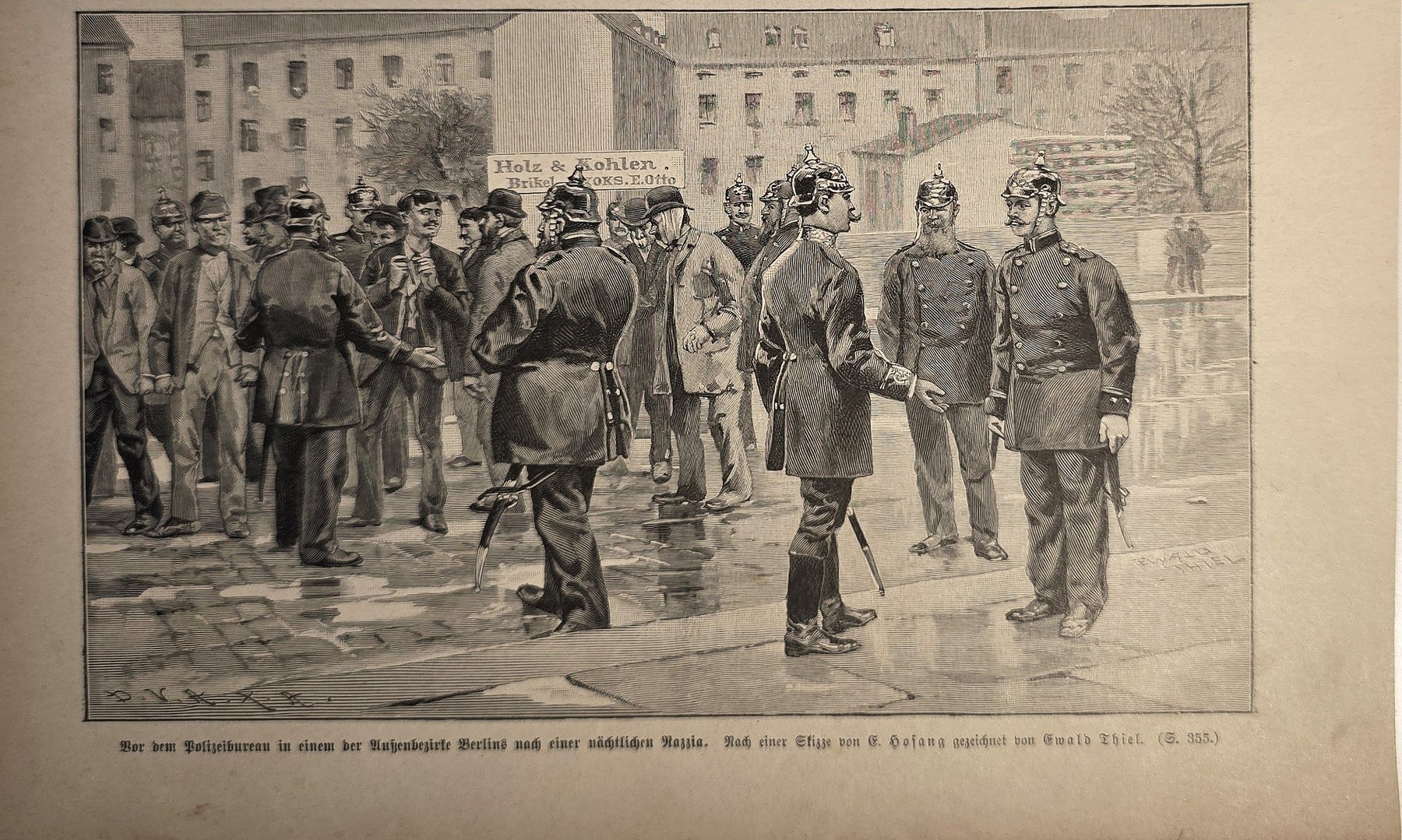 Militärische Gruppe auf einem Platz