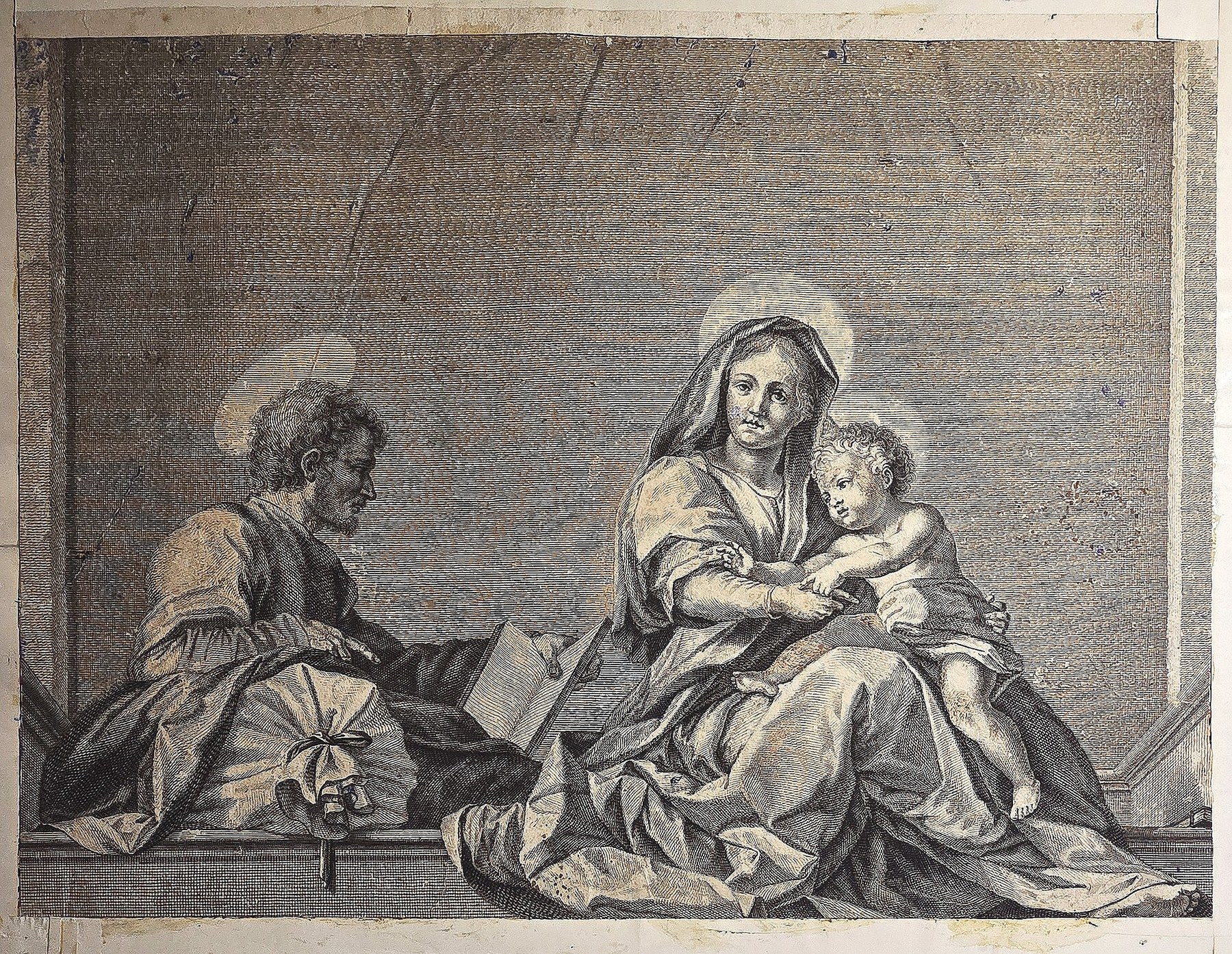 mit Madonna, Kind und lesendem Begleiter