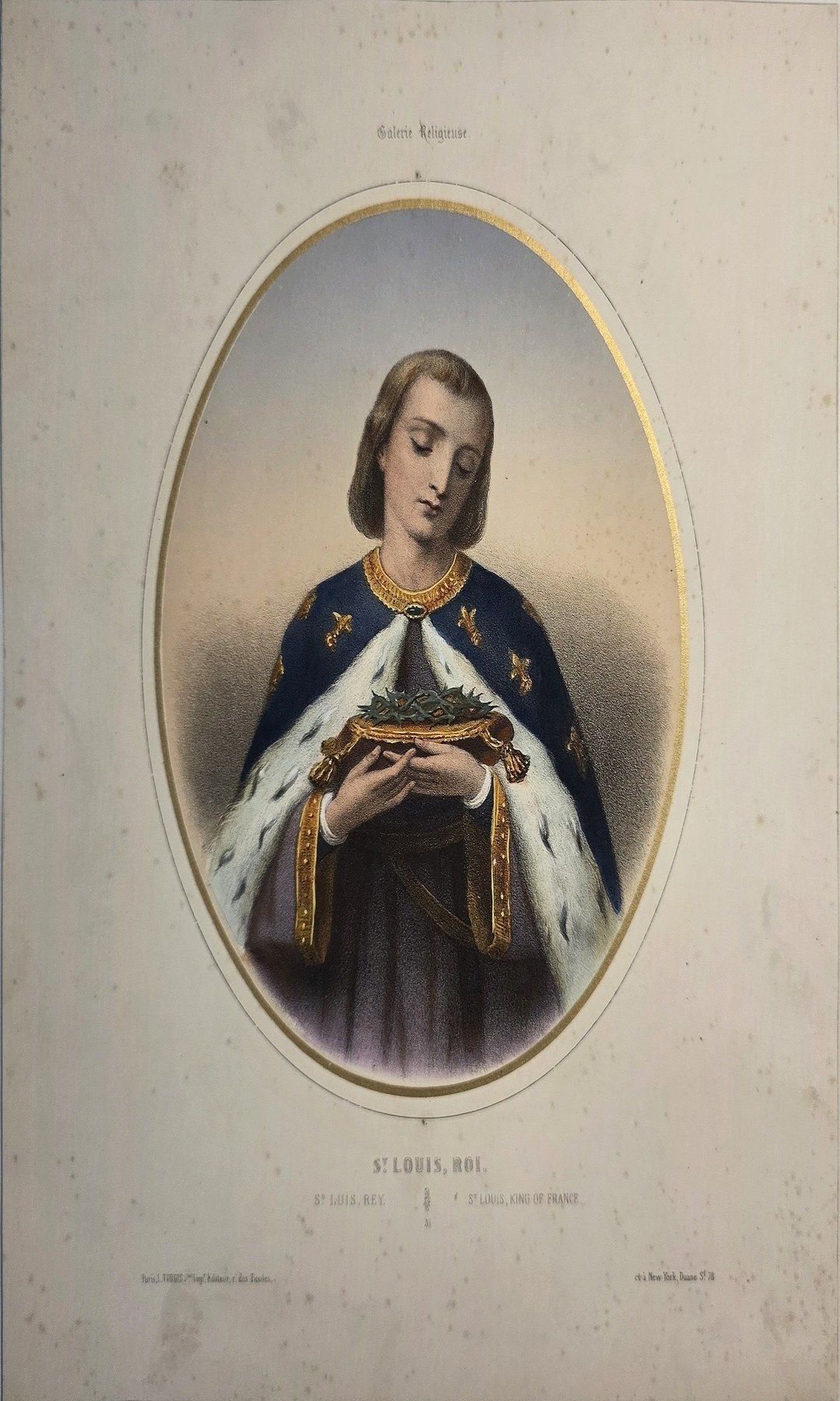 Ovale mit junger männlicher Heiligenfigur