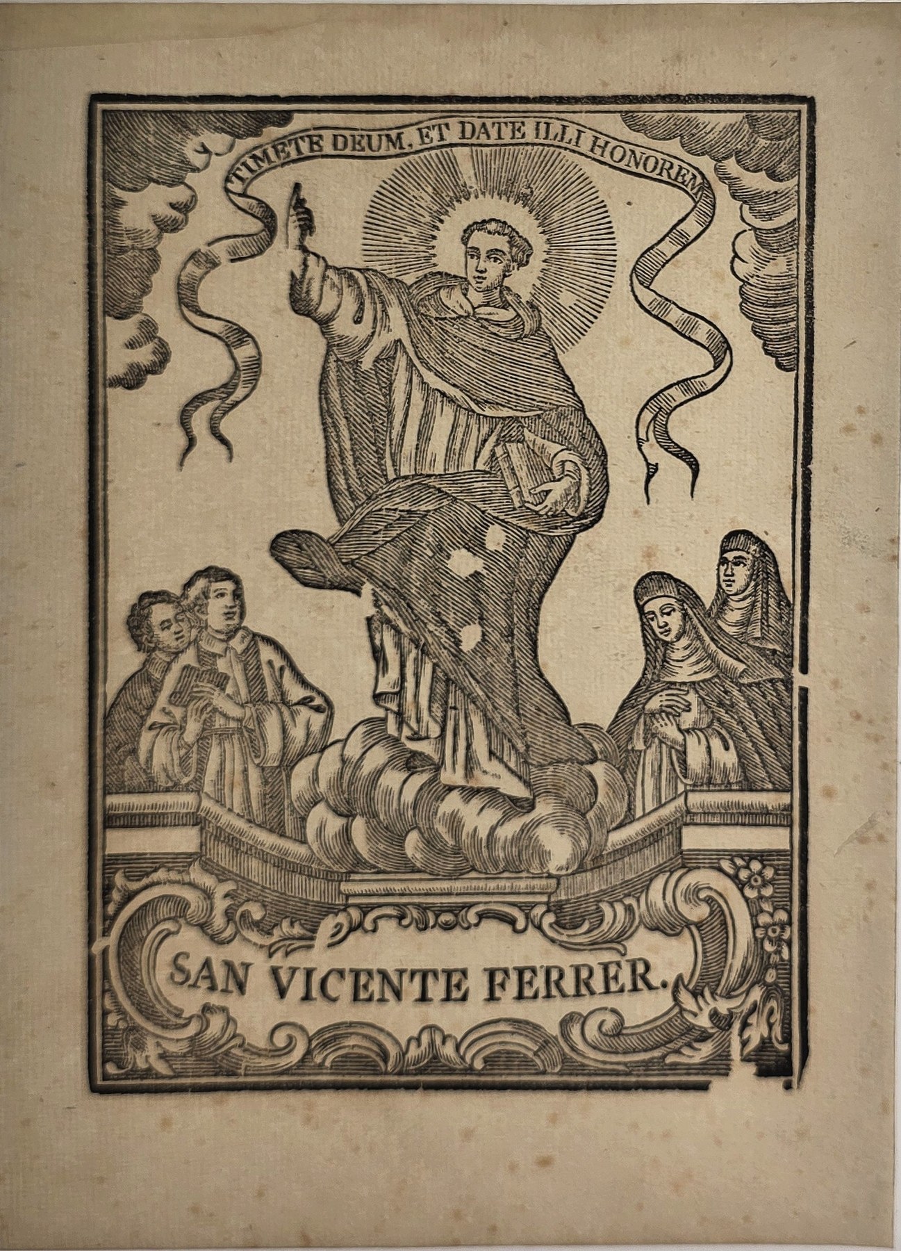 San Vicente Ferrer in reich dekorierter Rahmung