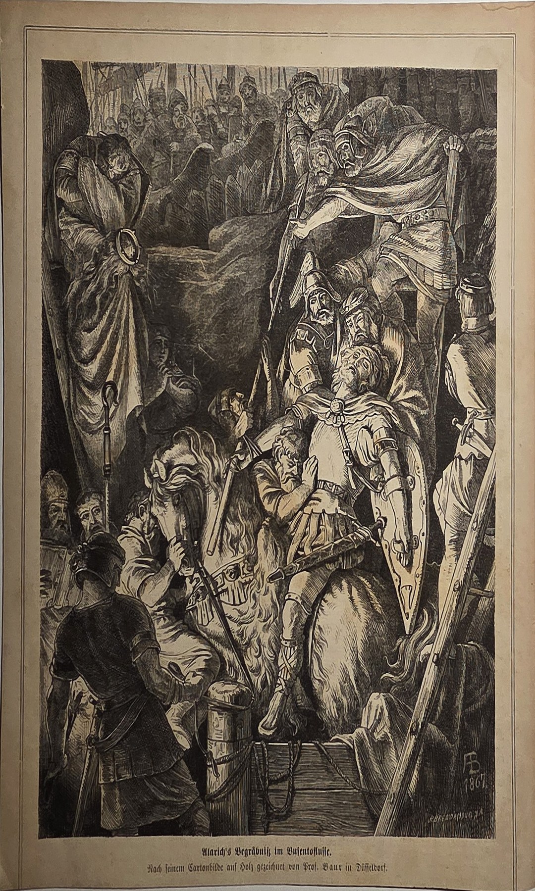 Historische figürliche Darstellung – Dicht komponierte historische Figurenszene