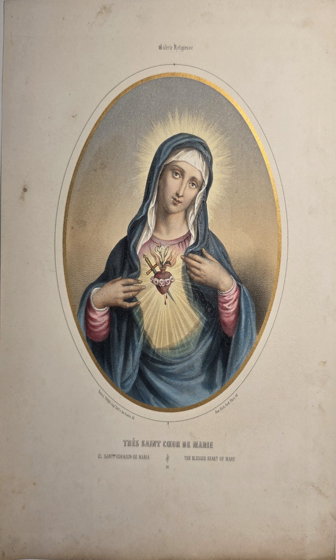 Ovale mit Marienbildnis und Herzmotiv