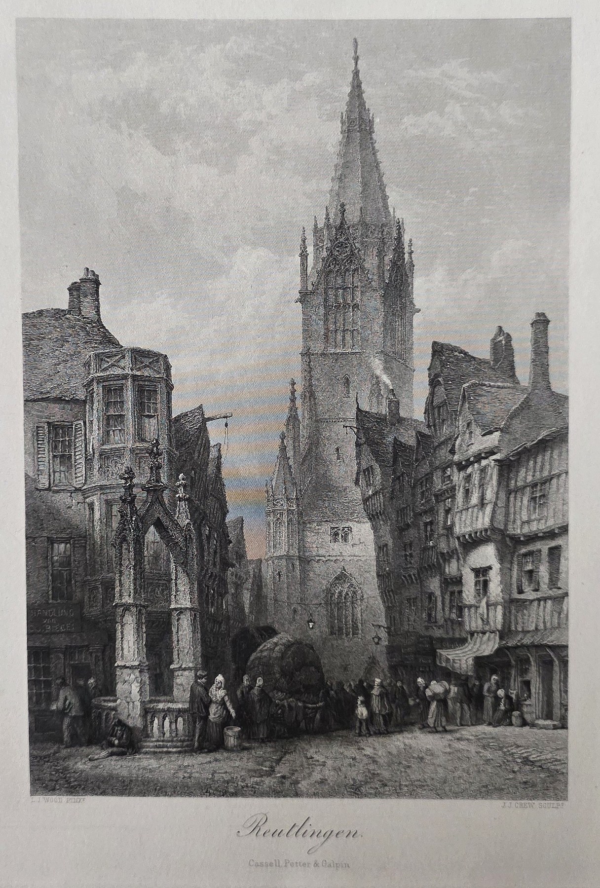 einer gotischen Stadtkirche mit hohem Turm