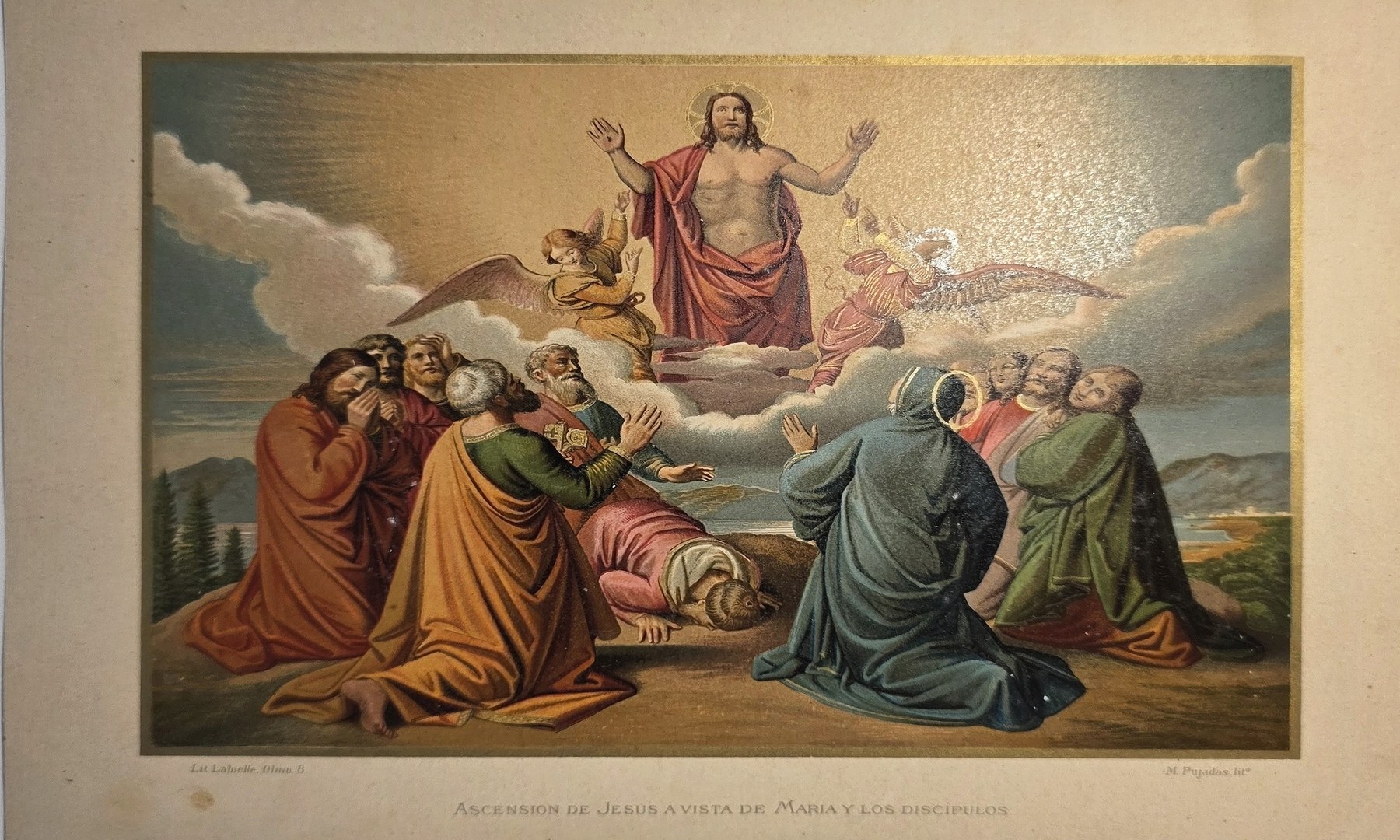 Querformatige mit Christus über kniender Gruppe