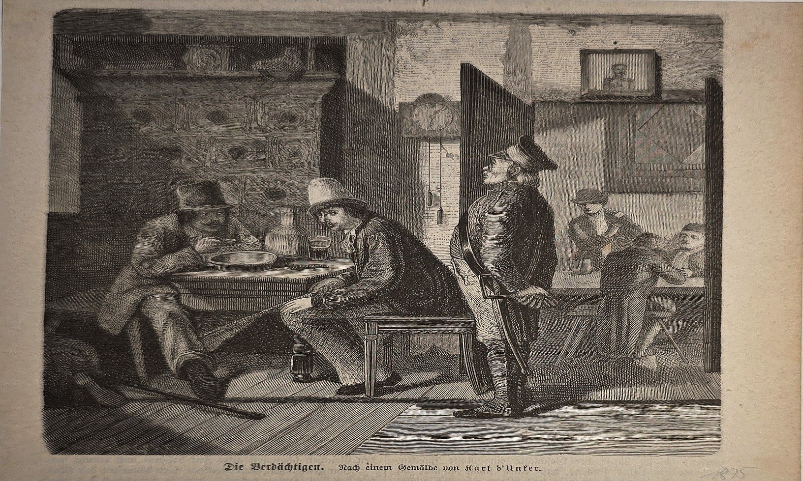 Historische Darstellung – Männer an einem Arbeitstisch