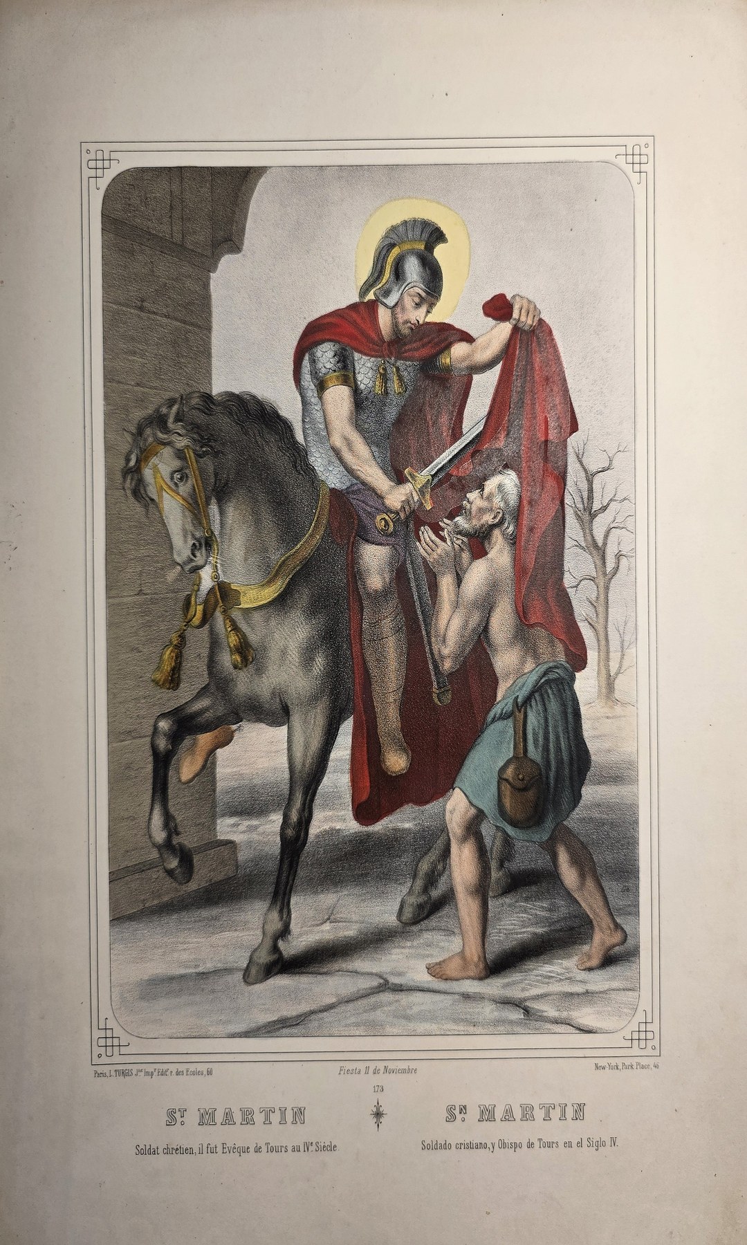 Farbig gefasste mit Reiter und Begleitfigur