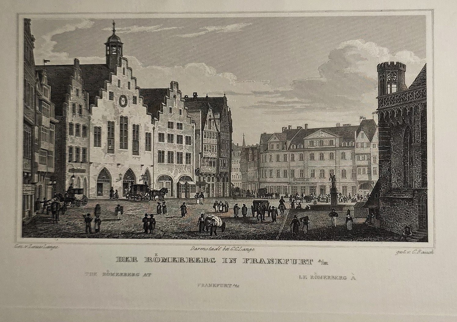 Stadtplatz mit Giebelhäusern und Brunnen