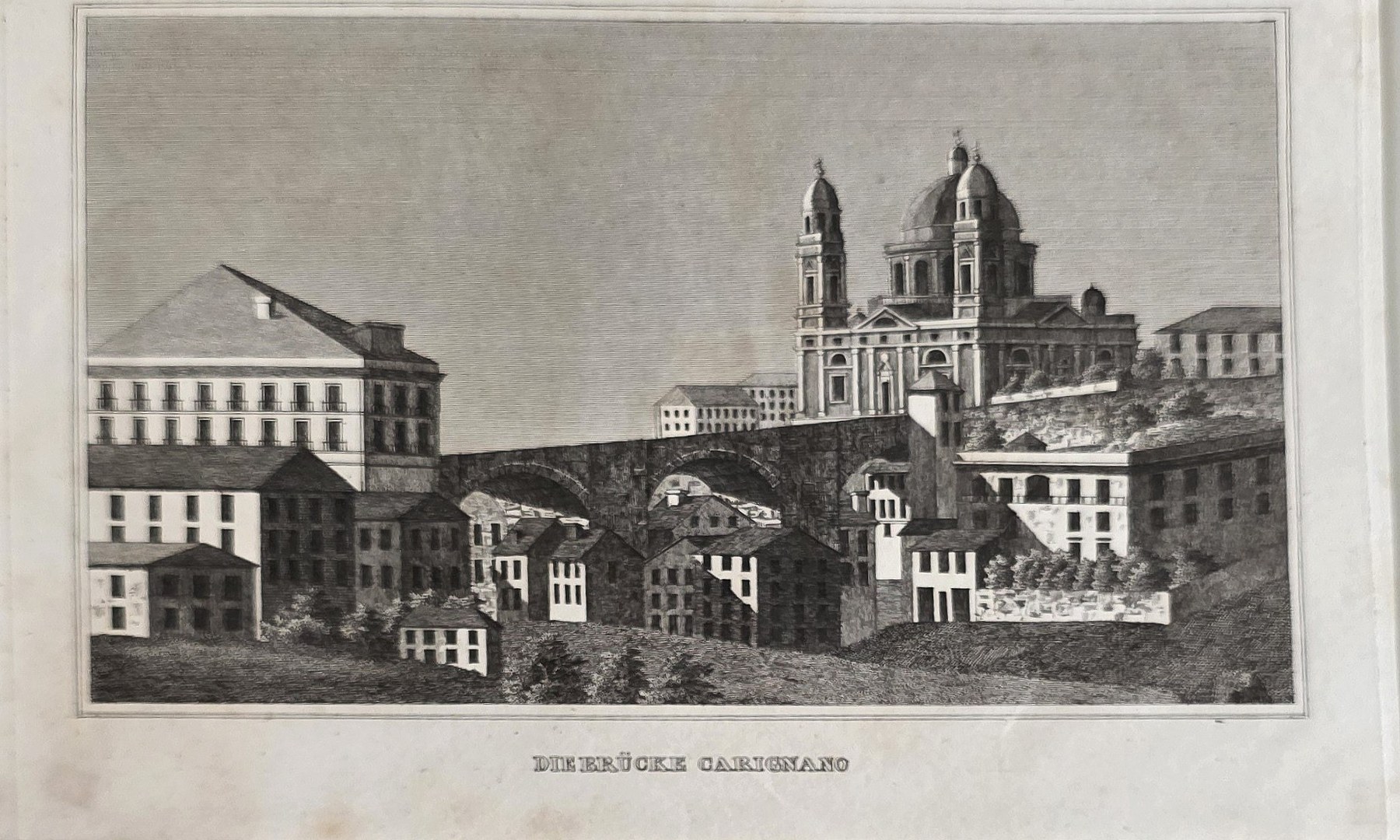 Sakrale historische Darstellung – Klosteranlage mit Doppeltürmen