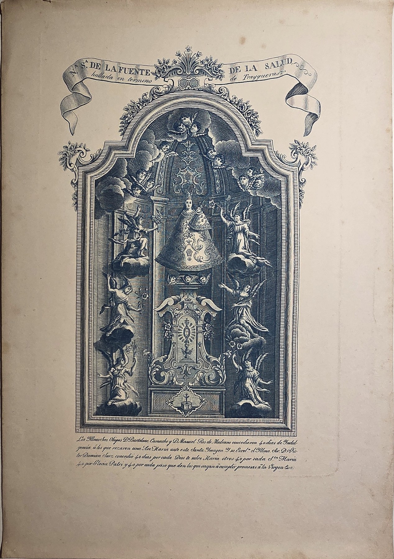 Andachtsbild mit reich gerahmter Mariennische