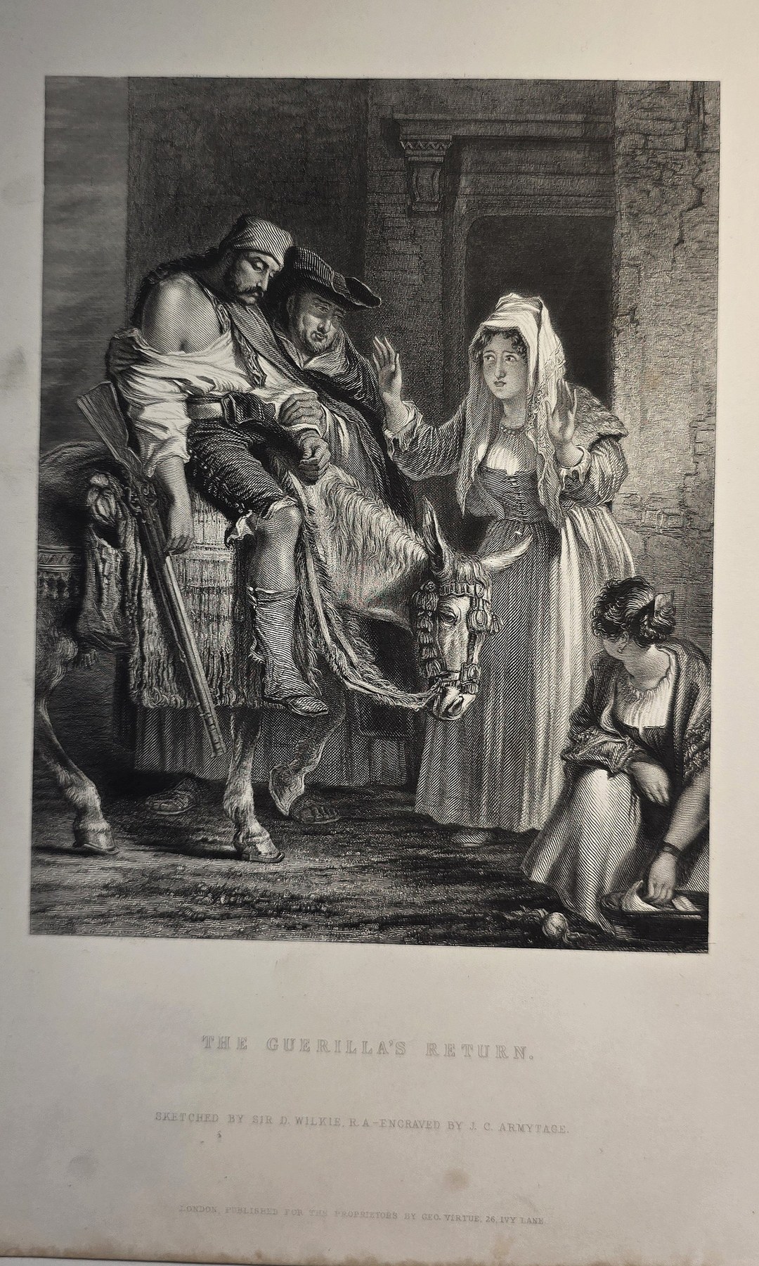Figurengruppe in einem historischen Innenraum