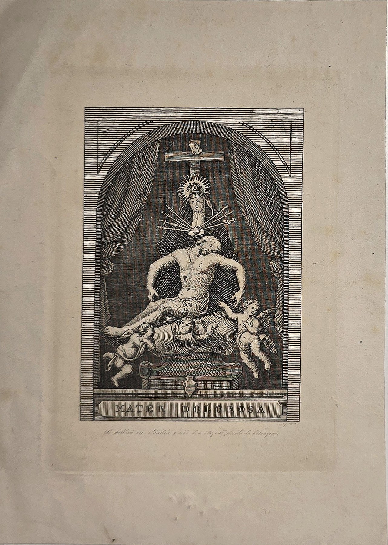 Mater Dolorosa mit sieben Schwertern und Putten