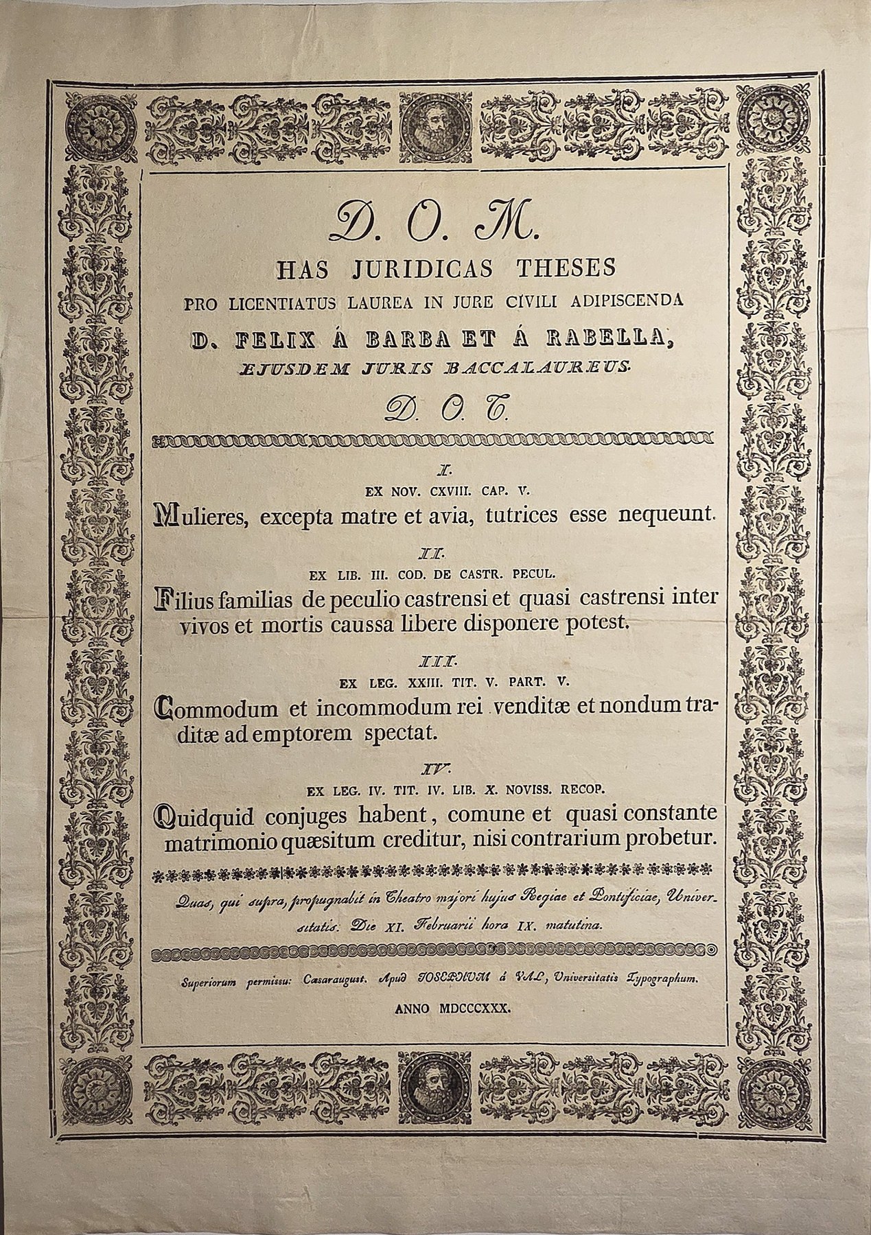 Religiöses Schriftblatt in floraler Bordüre