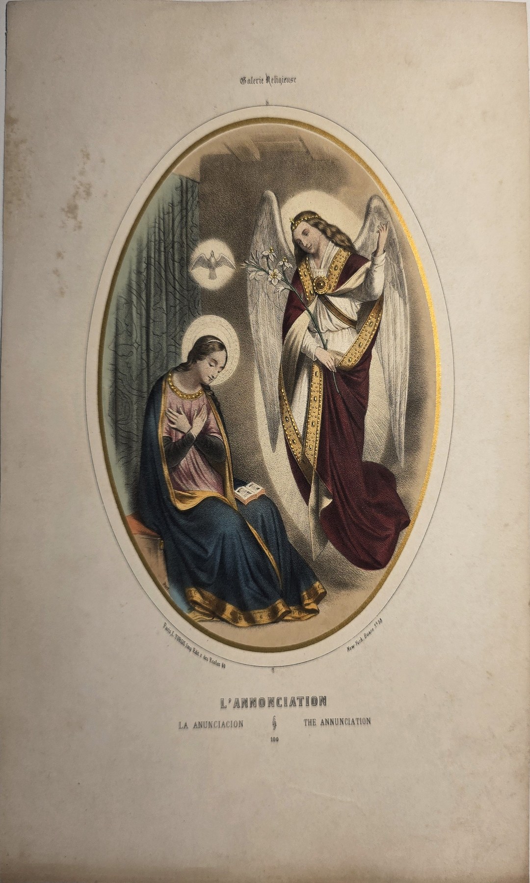 Ovale mit Marienfigur und zwei Begleitpersonen