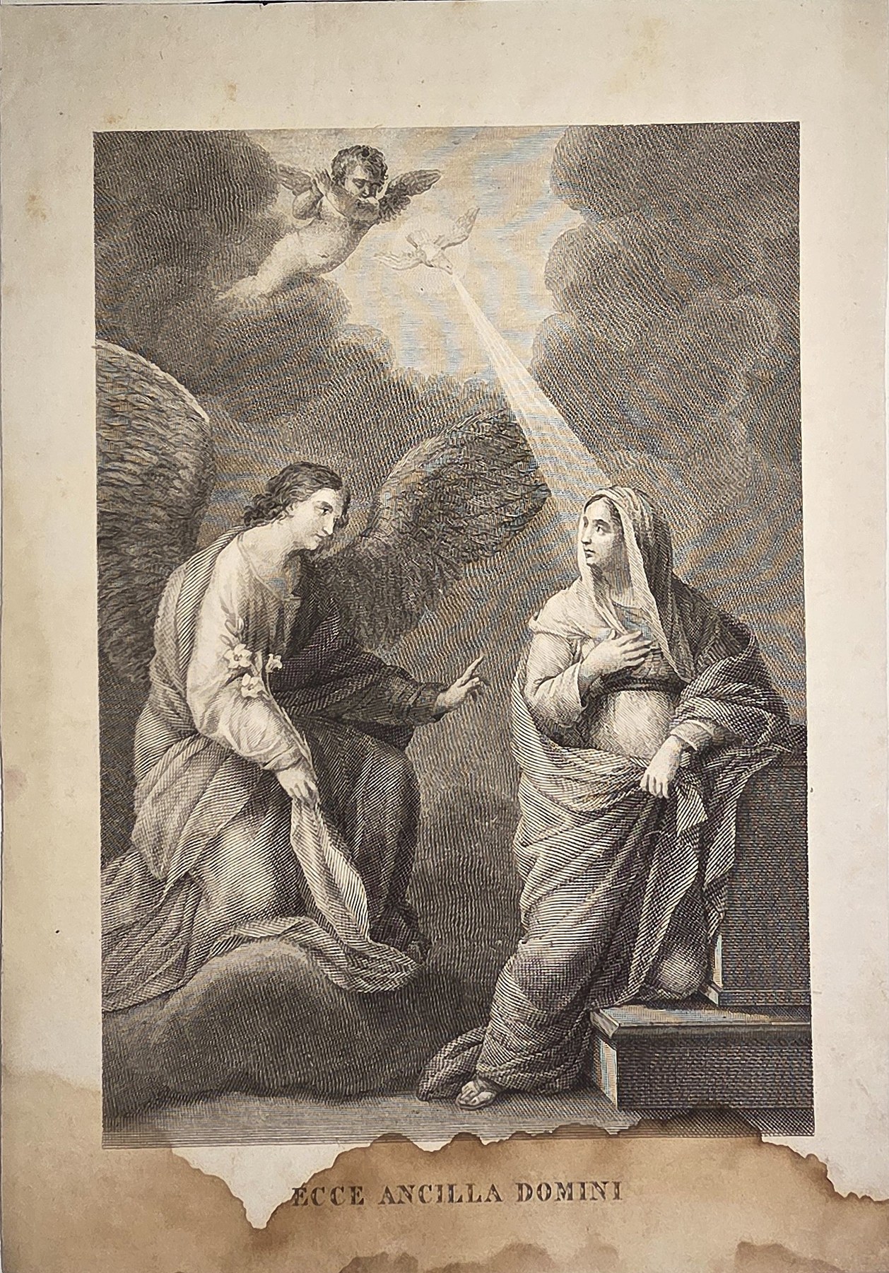 Verkündigung mit Engel und kniender Maria