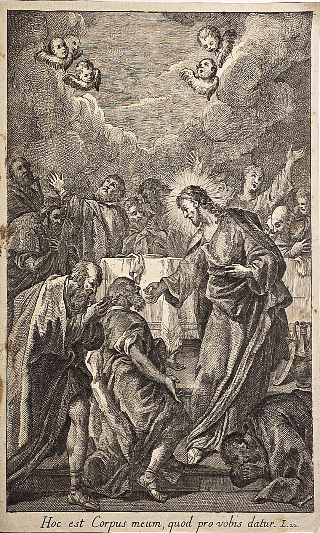 Christus reicht kniendem Mann die Hand