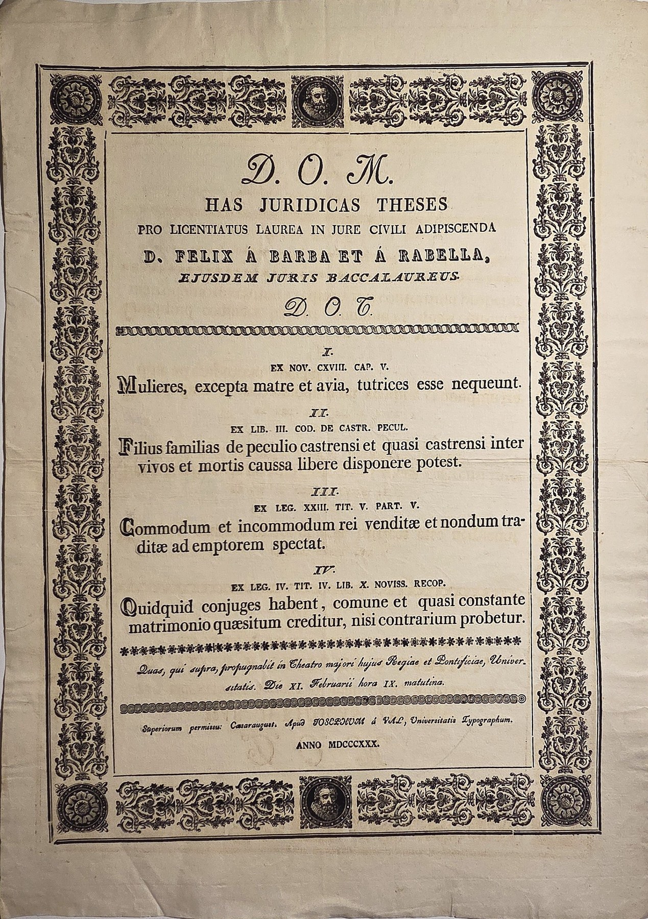 Religiöser Text mit ornamentaler Einfassung