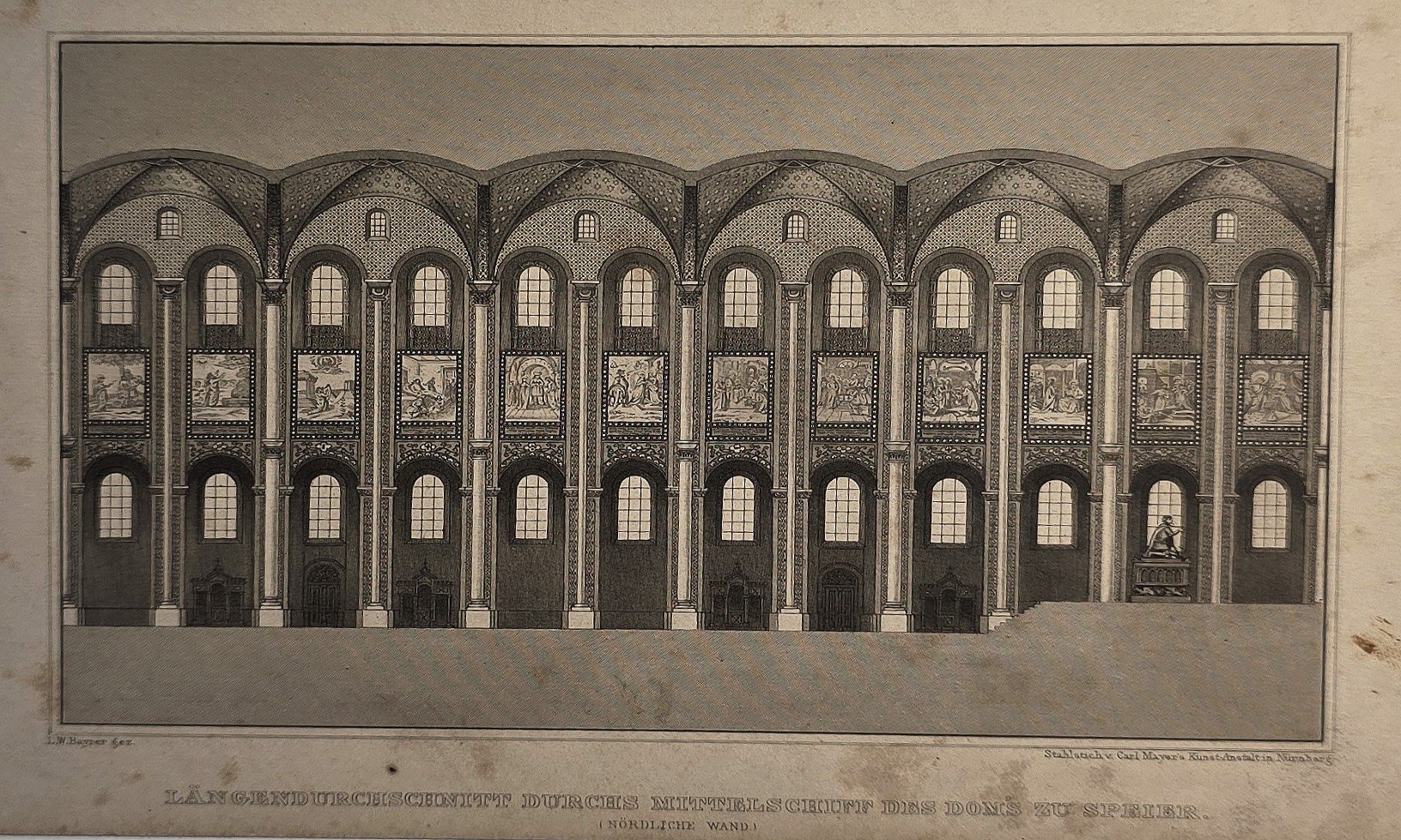 Historische Darstellung – Bogenfassade mit rhythmischer Fensterordnung