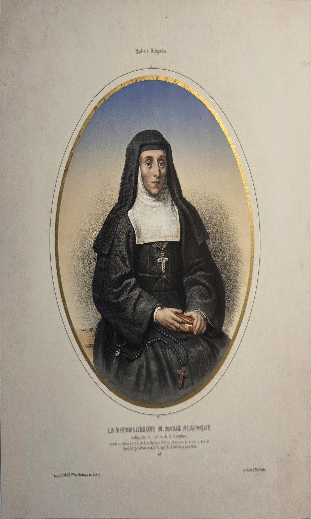 Ovale mit Ordensfrau im dunklen Habit