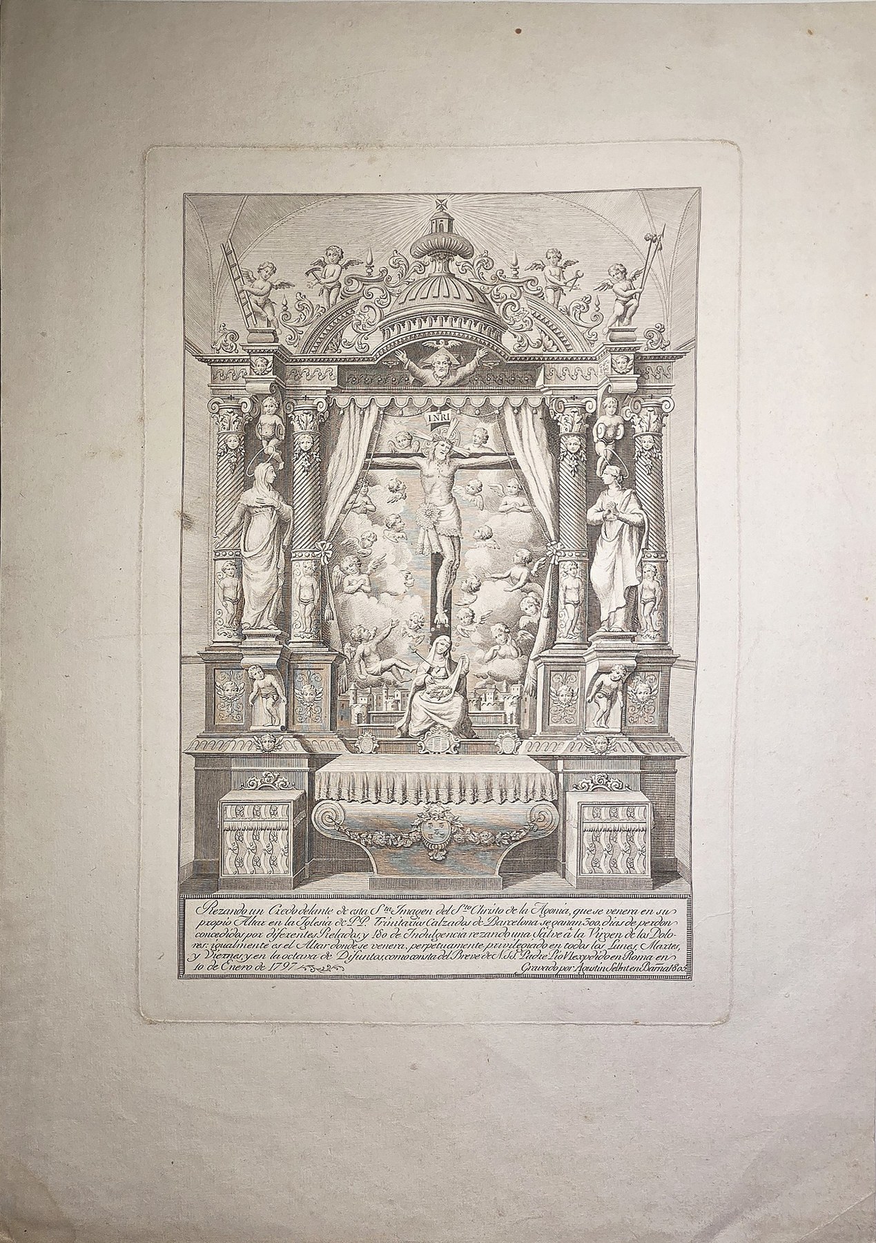 Prunkvoller Altar mit Figuren und Ornamenten