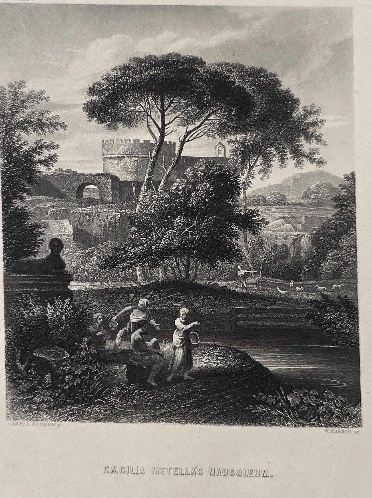 einer südlichen Parklandschaft mit Figuren
