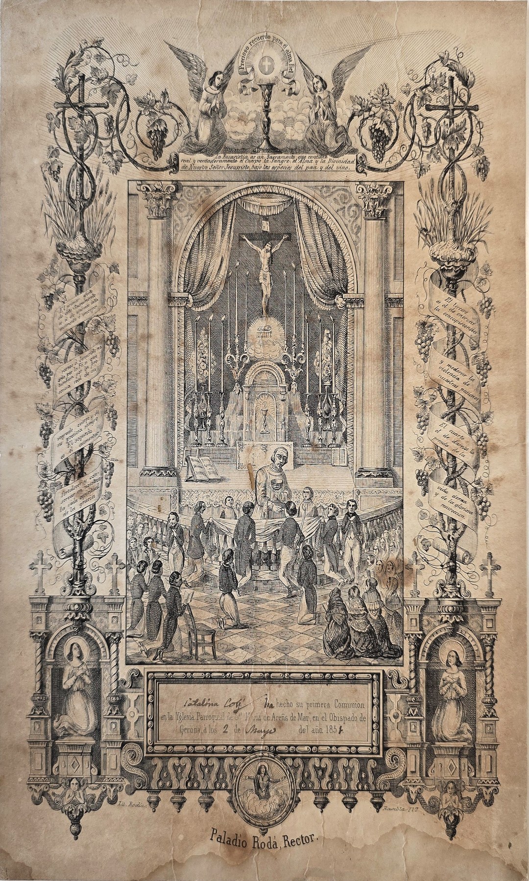 eines reich ornamentierten Andachtsaltars