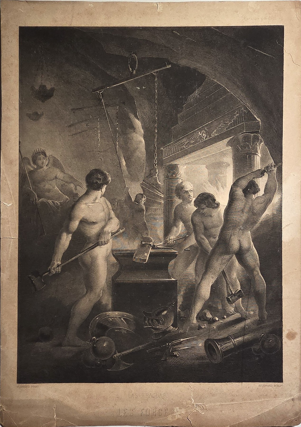 Nächtliche Schmiedeszene mit Figuren