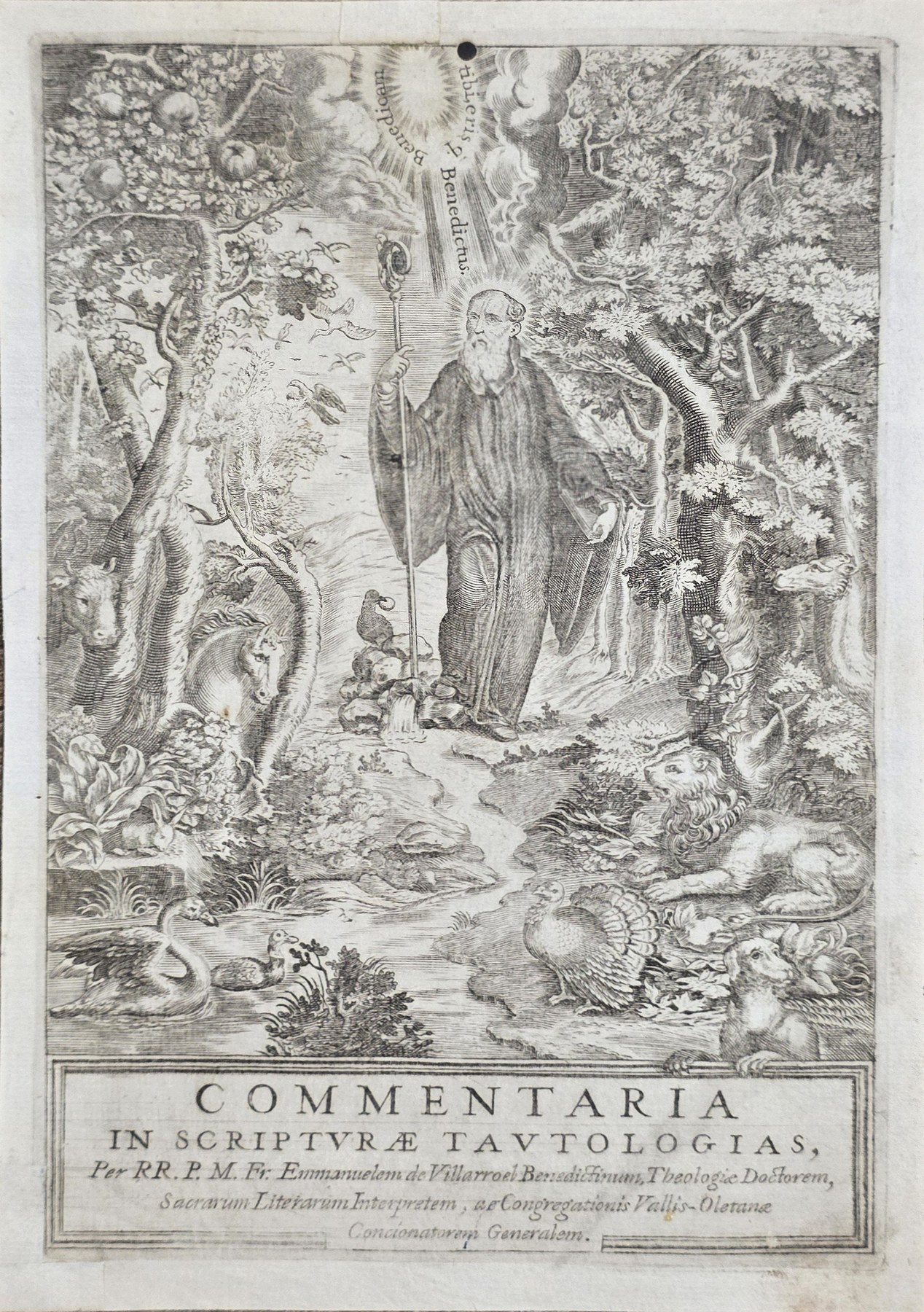 Illustrativer Titelrahmen mit Heiligenfiguren