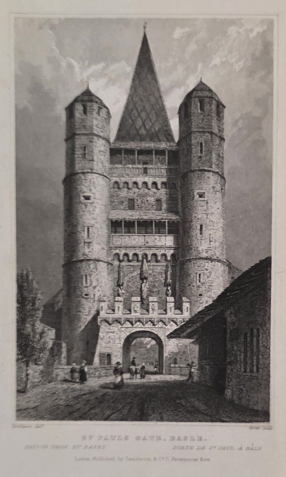 Befestigtes Stadttor mit Rundtürmen
