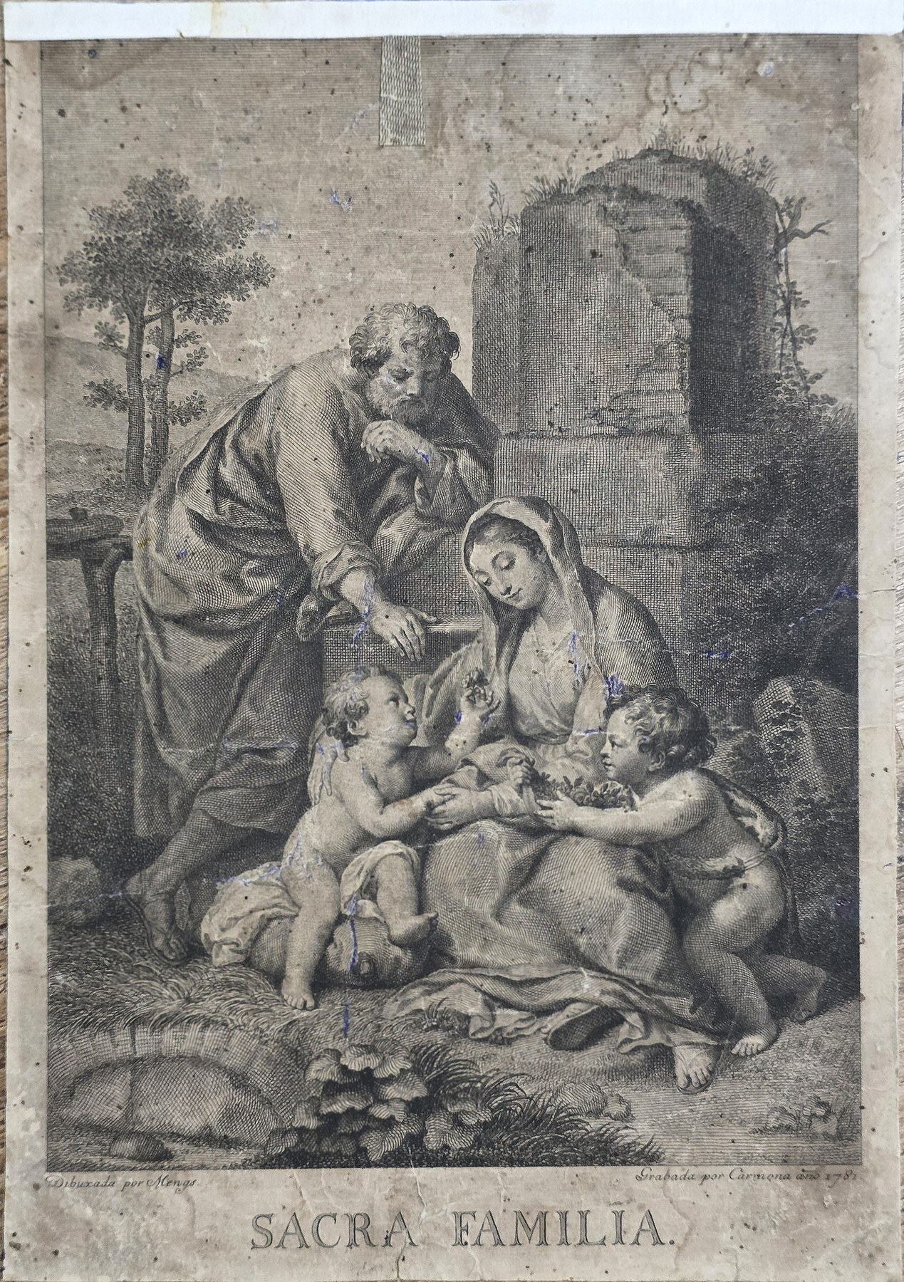 Heilige Familie in dicht bewachsener Landschaft
