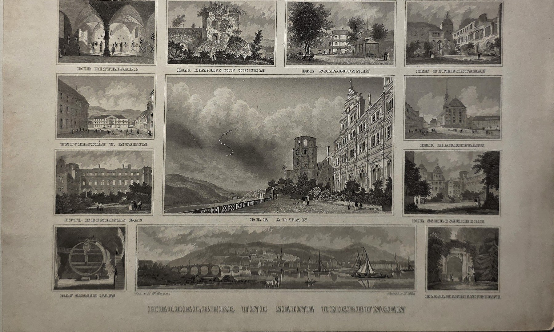 mit Folge historischer Stadt- und Architekturansichten
