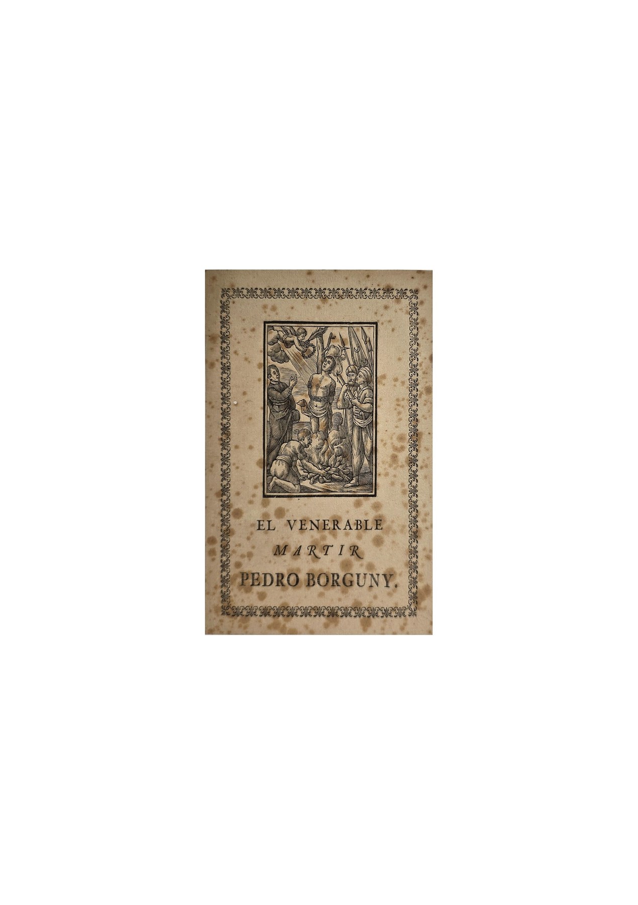 Kleine Andachtsdarstellung mit stehender Heiligenfigur