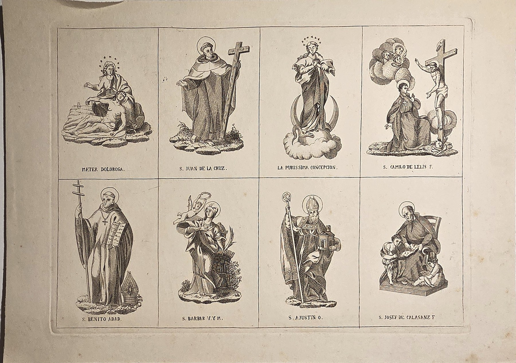 Heiligenübersicht mit acht Figuren