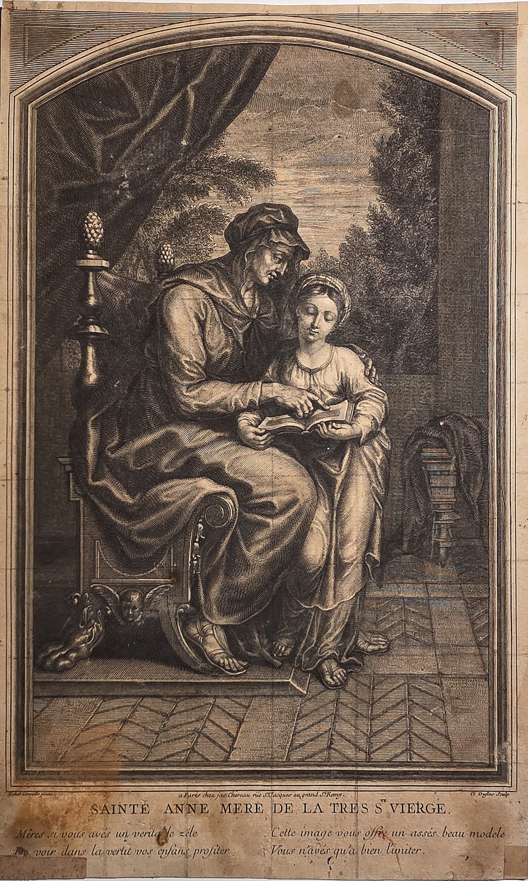 Historische Darstellung – Anna lehrt Maria im Innenraum