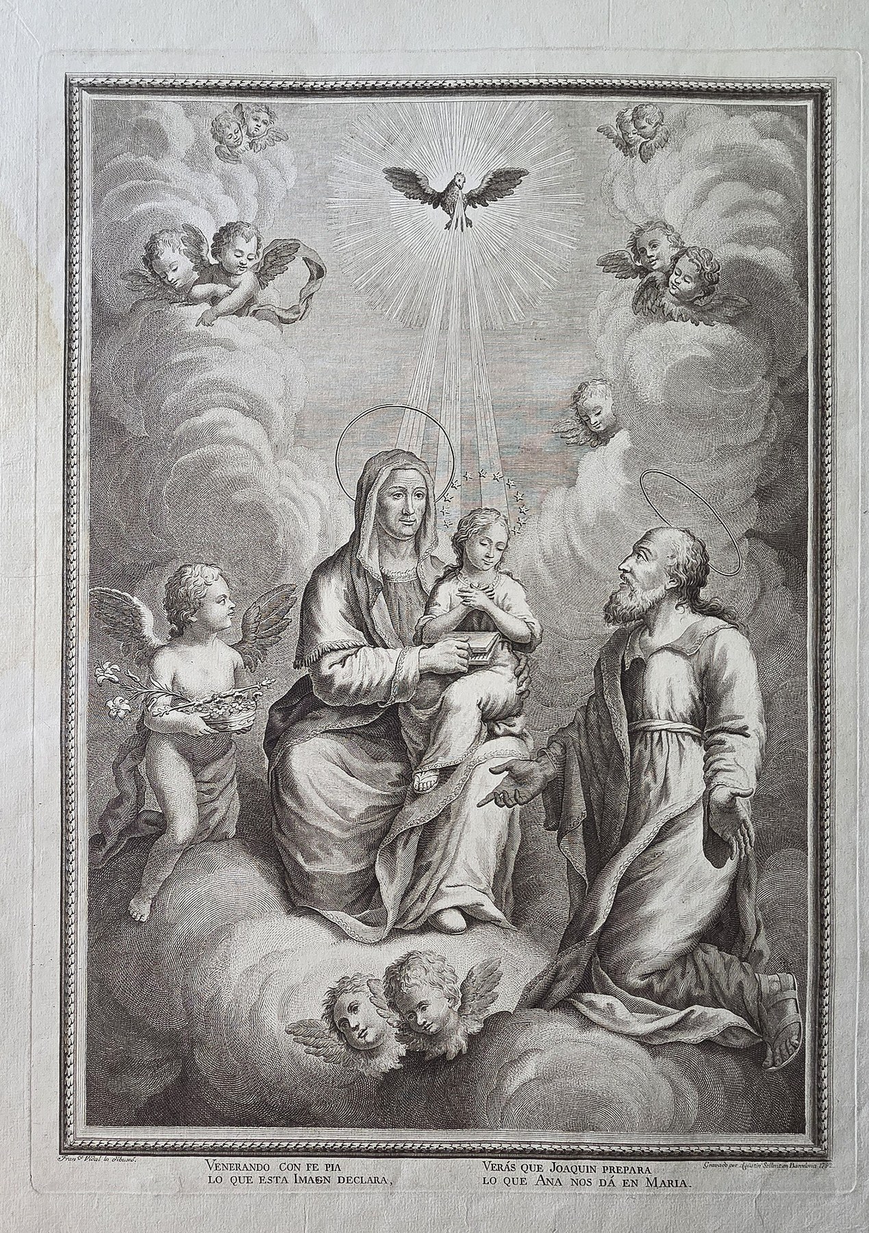 der Madonna mit Kind und kniendem Ordensmann