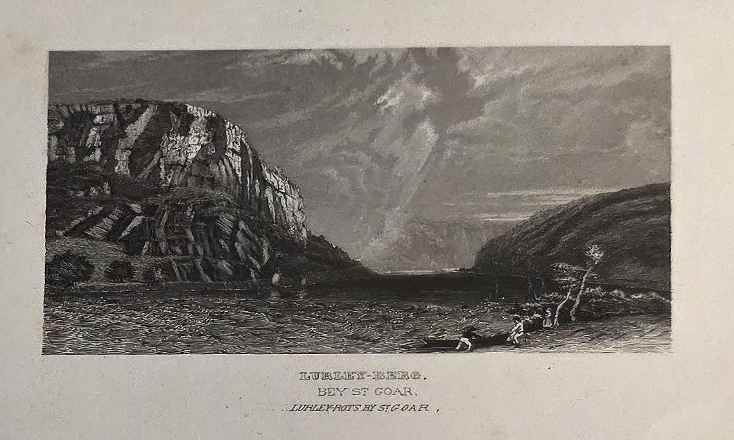 Historische Darstellung – Karge Schlucht mit steilen Felswänden
