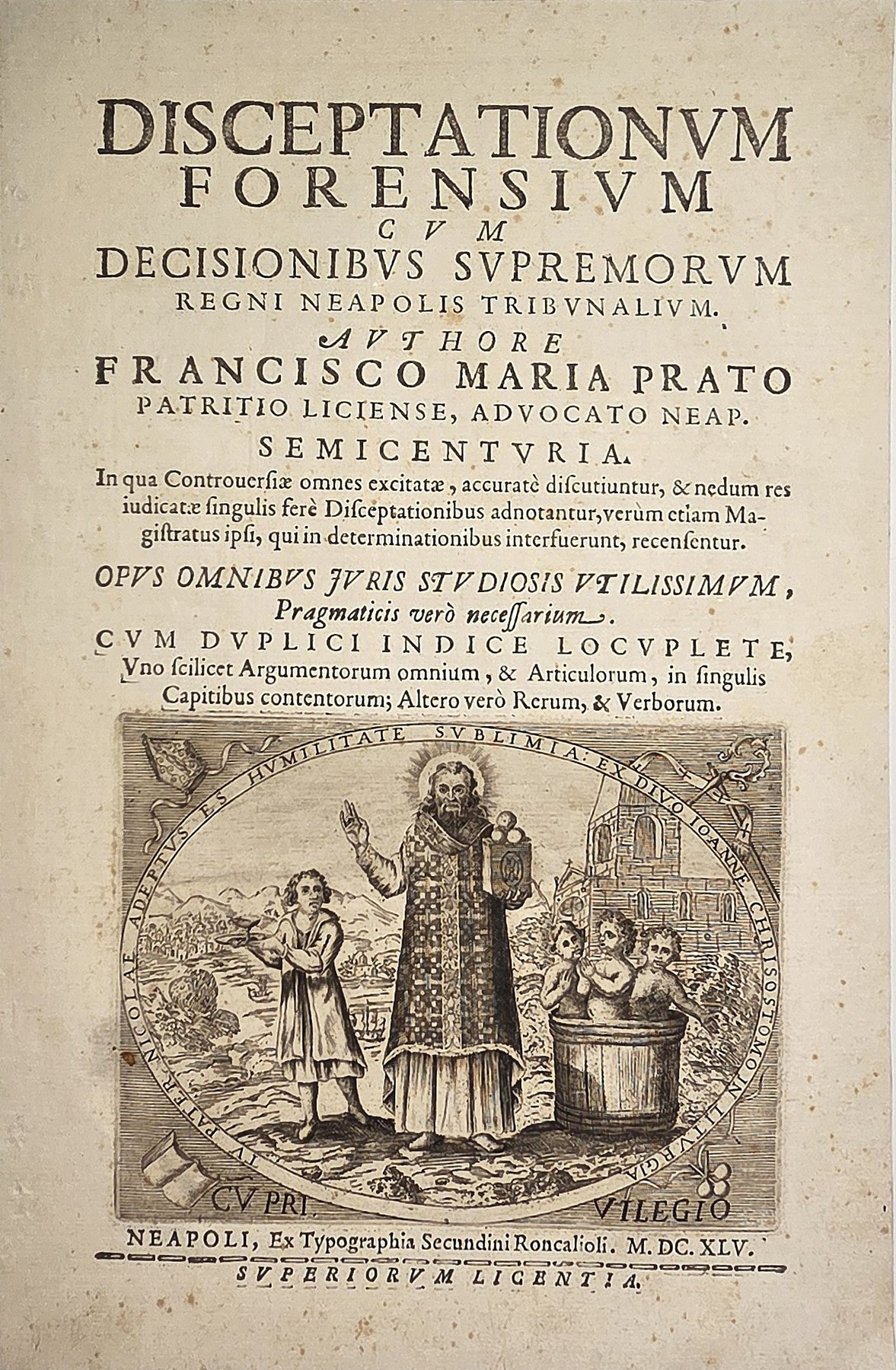 Disceptationum Forensium – historisches Titelblatt mit Vignette