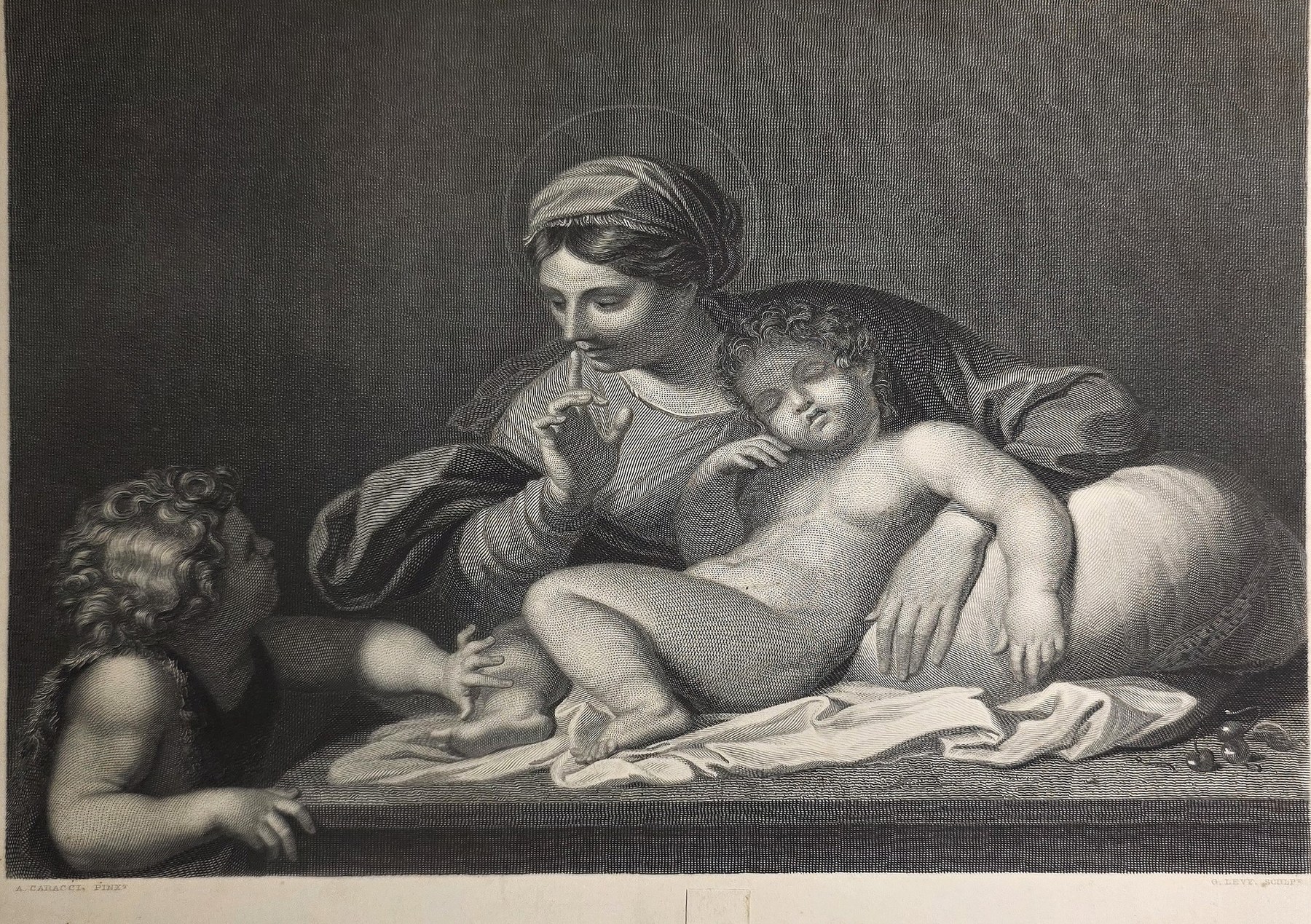 Mutter mit schlafendem Kind und Begleitfigur