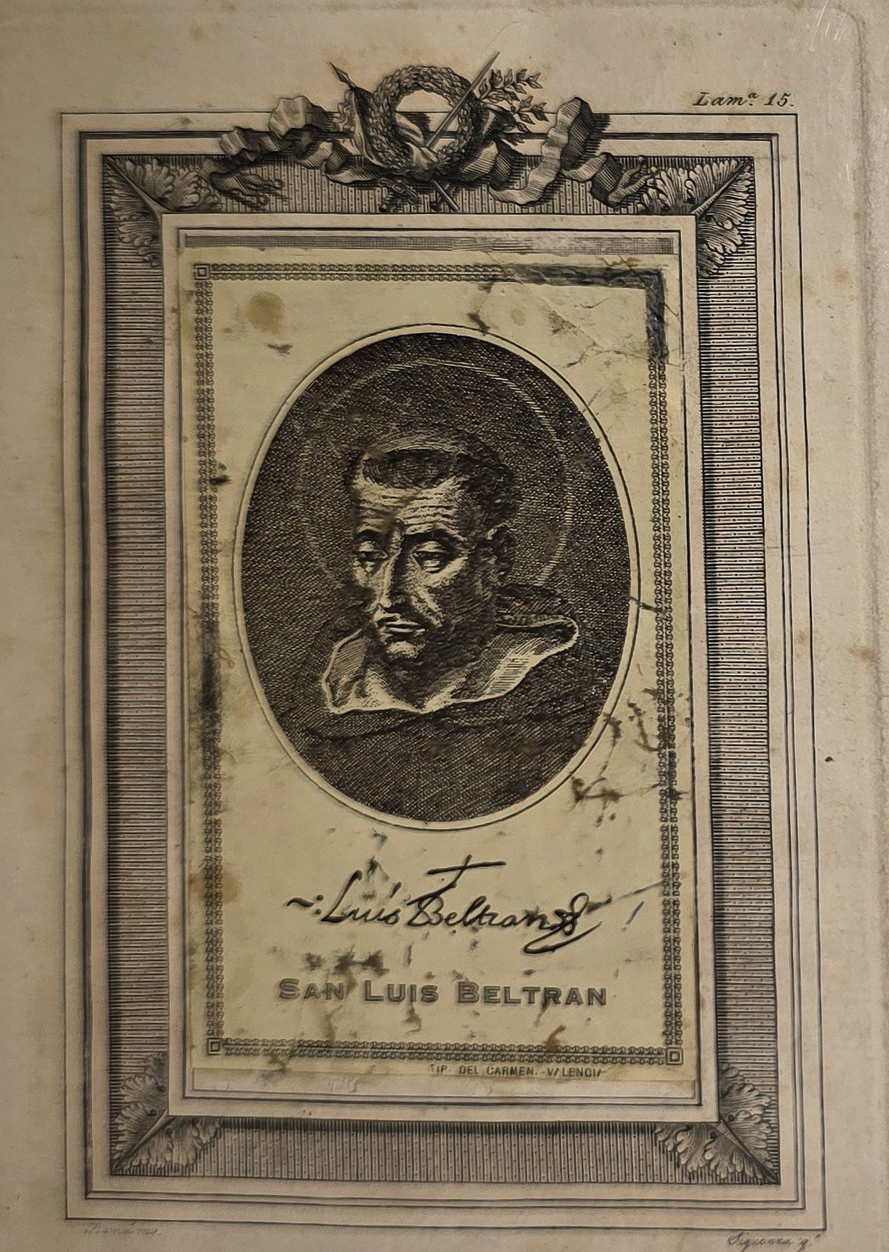 Ovalporträt eines Ordensmannes in Zierrahmen