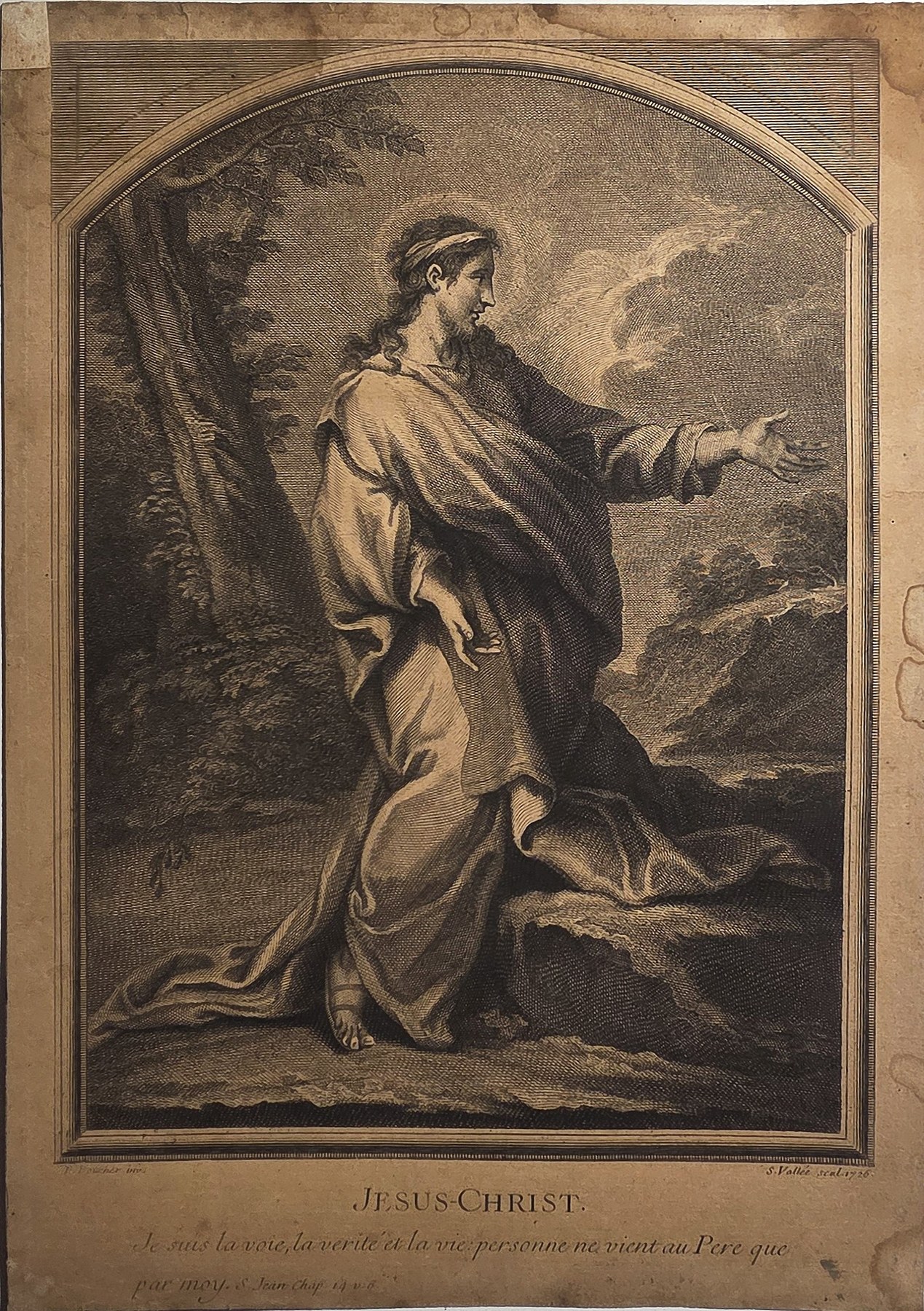 Betender Christus in Landschaft