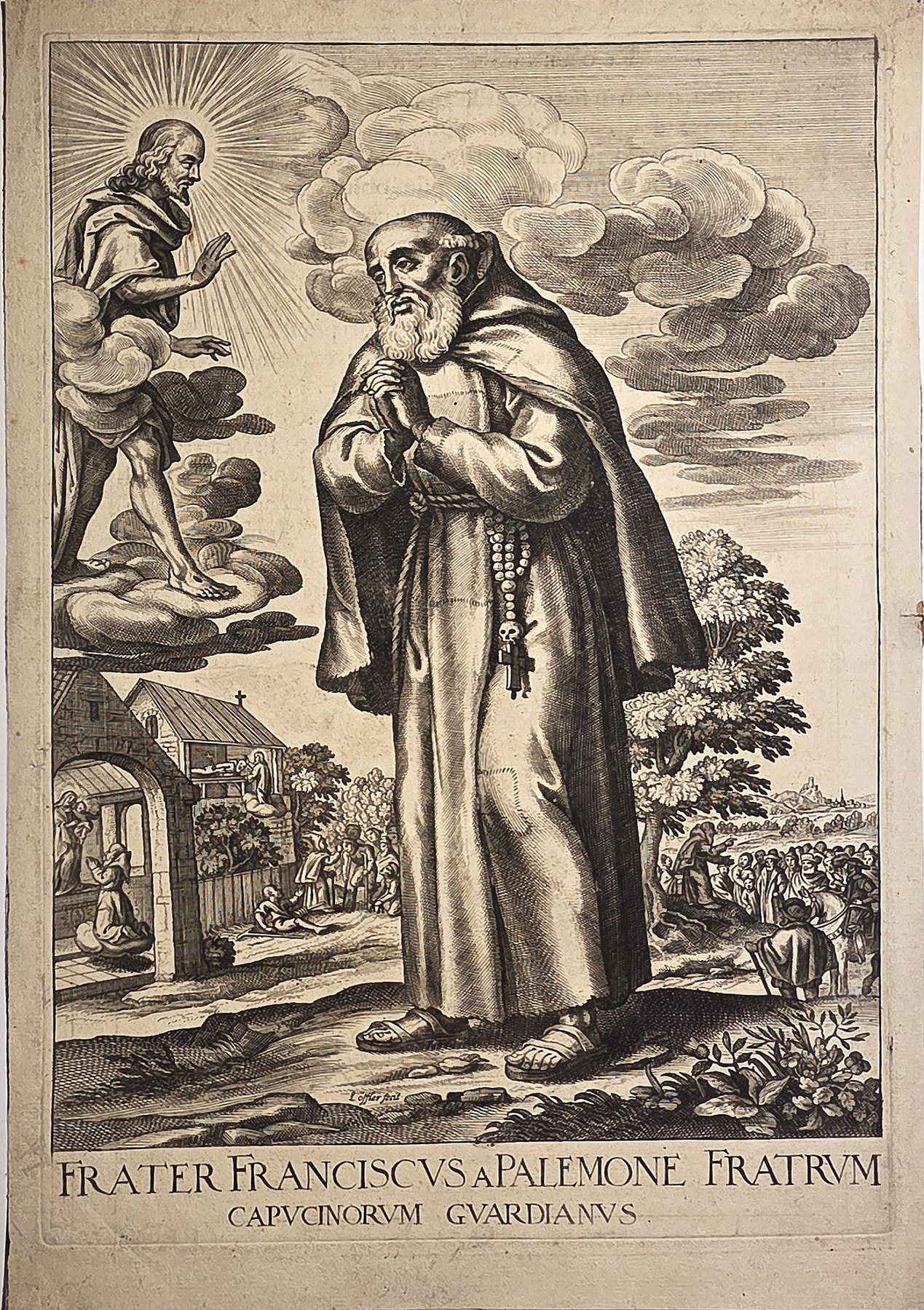 mit betendem Ordensmann und himmlischer Begleitfigur