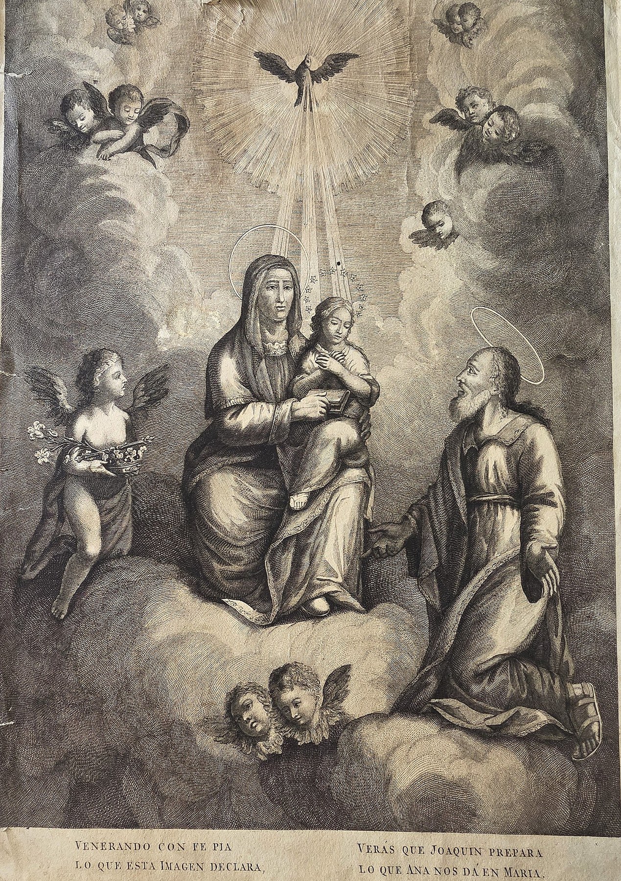 der Madonna mit Kind und kniender Heiligenfigur