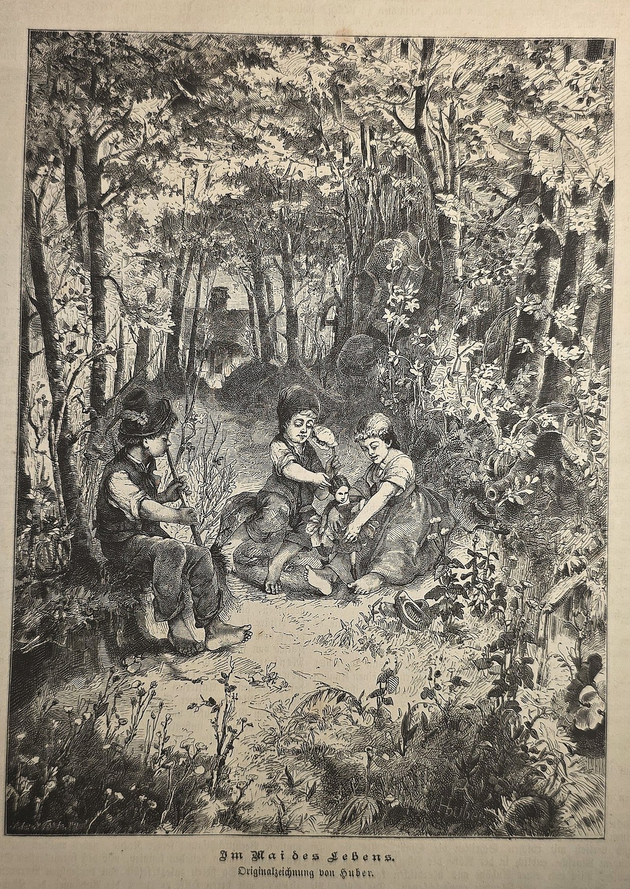 Rastende Gruppe im Wald