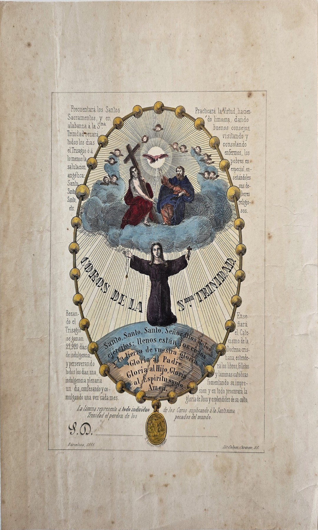 eines herzförmig gerahmten Himmelsmotivs auf Schriftgrund